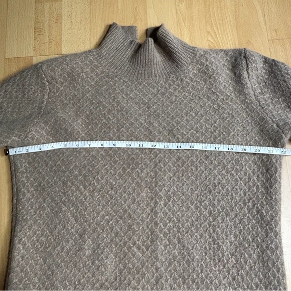 La‎ Ligne Cashmere Tan Knit Mock Neck Long Sleeve Sweater Dress - Picture 7 of 8